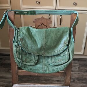 Lucky Brand Green Leather Shoulder Bag